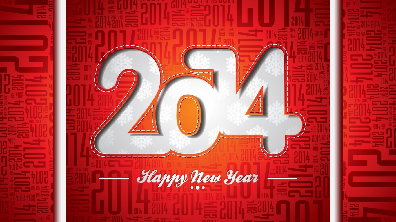 Happy New Year 2014 for 1366 x 768 HDTV resolution