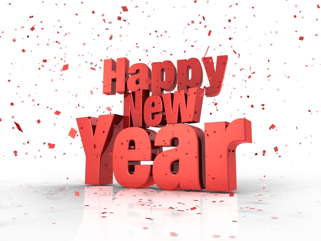 Happy New Year Font for 1024 x 768 resolution