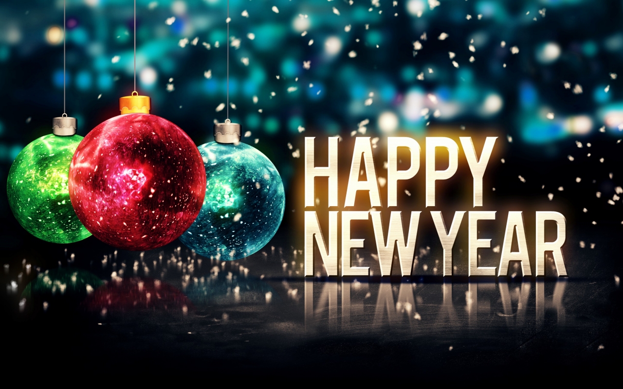 Happy New Year Ornament for 1280 x 800 widescreen resolution