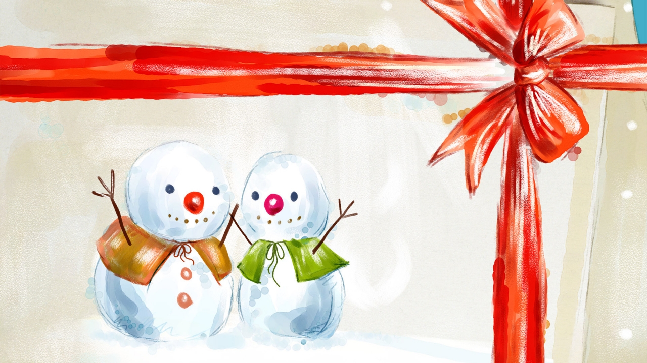 Happy Snowman for 1280 x 720 HDTV 720p resolution
