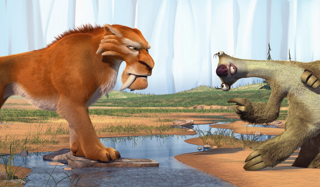 Ice Age Diego and Sid for 1024 x 600 widescreen resolution