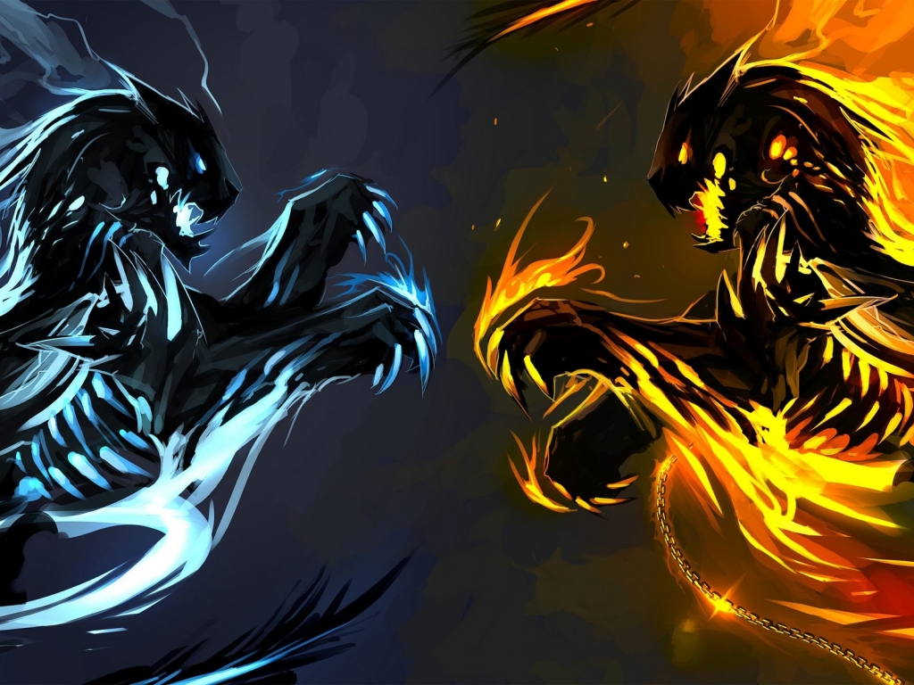 Ice and Fire Dragons for 1024 x 768 resolution