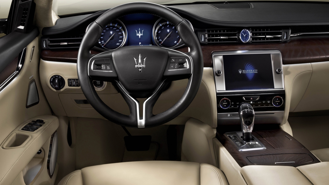 Interior of Maserati Quattroporte for 1366 x 768 HDTV resolution