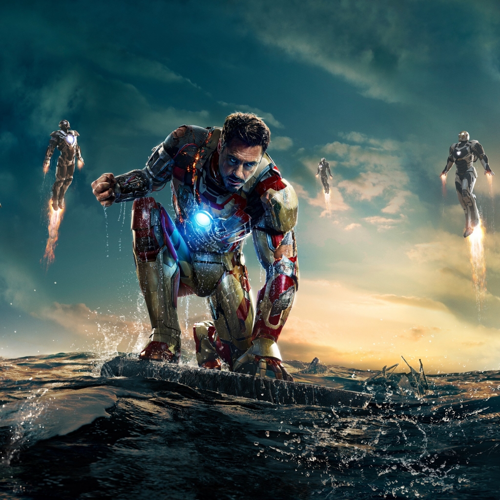 Iron Man 3 Robert Downey Jr for 1024 x 1024 iPad resolution