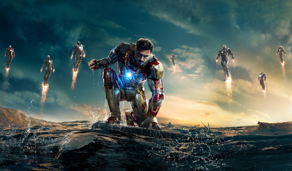 Iron Man 3 Robert Downey Jr for 1024 x 600 widescreen resolution