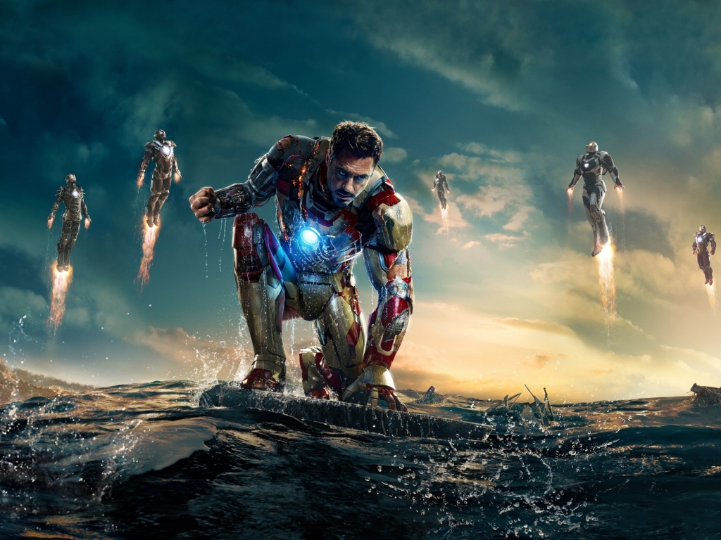 Iron Man 3 Robert Downey Jr for 1024 x 768 resolution