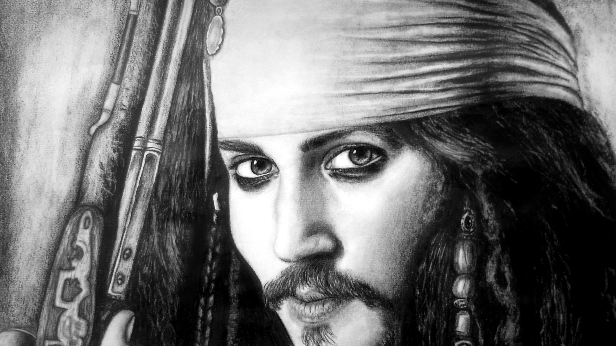 Jack Sparrow Drawing for 2560x1440 HDTV resolution