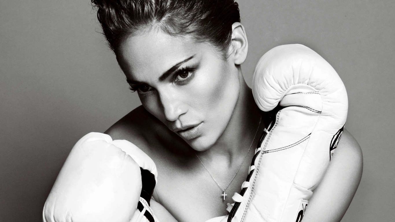 Jennifer Lopez Boxing Gloves for 1366 x 768 HDTV resolution