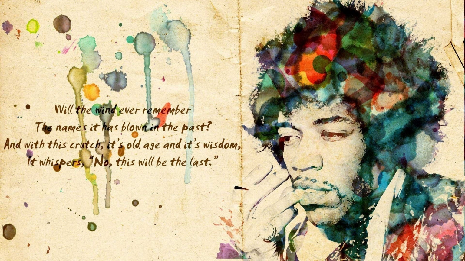 Jimi Hendrix Artwork for 1536 x 864 HDTV resolution