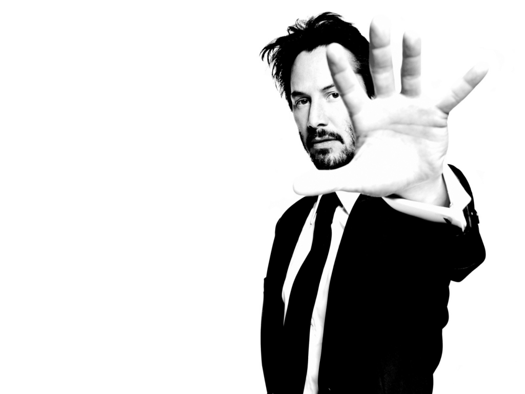 Keanu Reeves Black and White for 1024 x 768 resolution