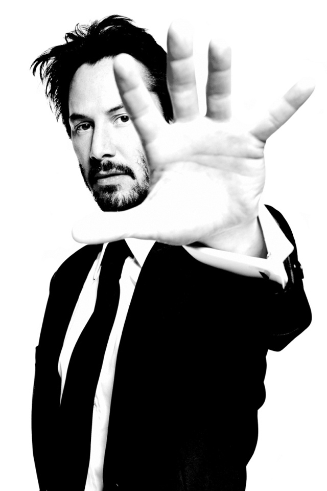 Keanu Reeves Black and White for 640 x 960 iPhone 4 resolution