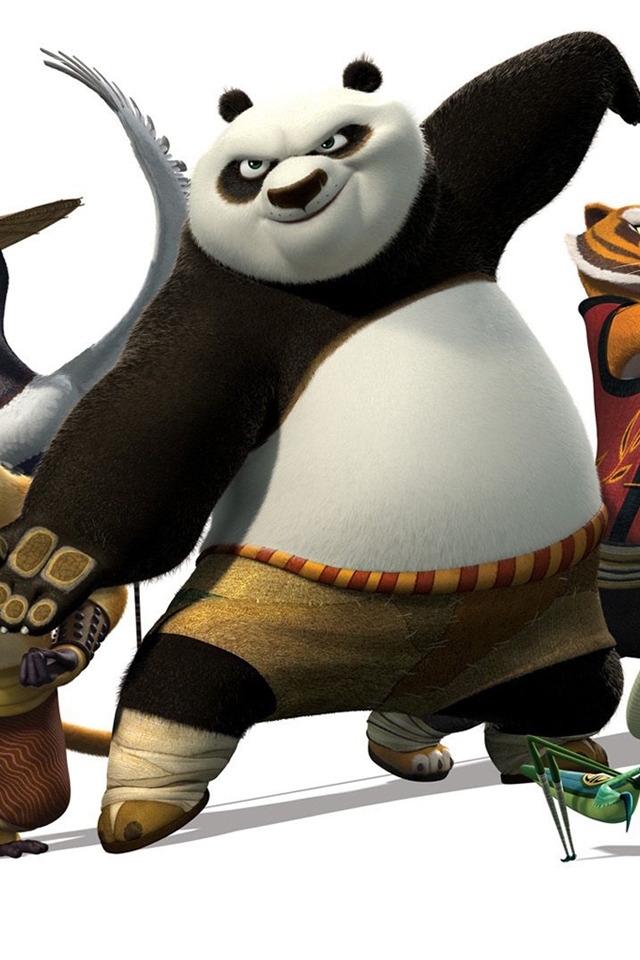 Kung Fu Panda Characters for 640 x 960 iPhone 4 resolution
