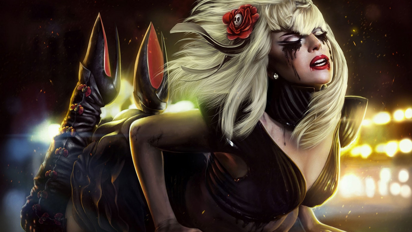 Lady Gaga Pain for 1366 x 768 HDTV resolution