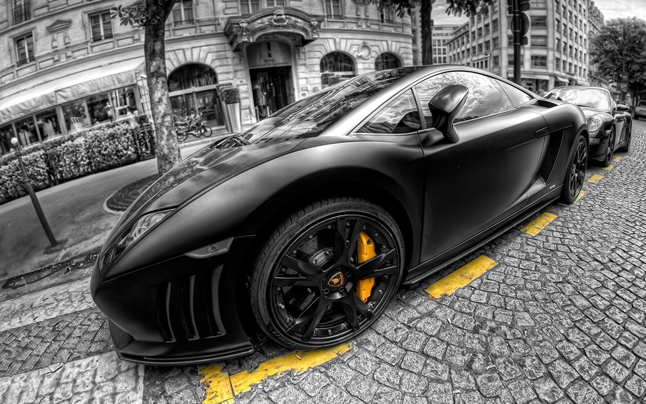 Lamborghini Gallardo Black for 1280 x 800 widescreen resolution