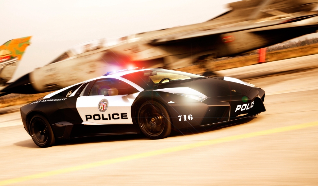 Lamborghini Police Car NFS for 1024 x 600 widescreen resolution