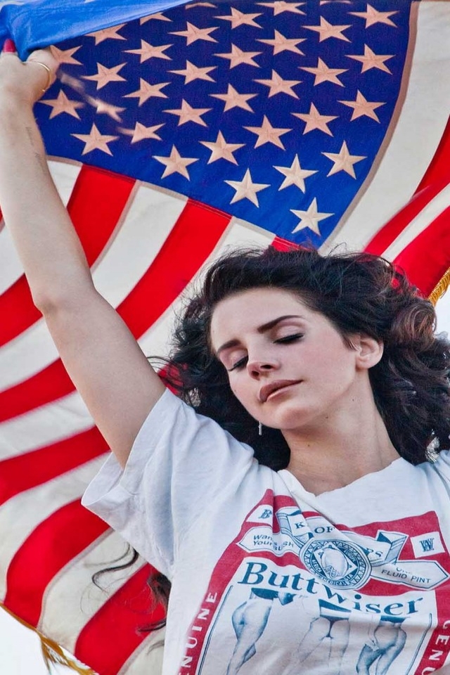 Lana Del Rey American Flag for 640 x 960 iPhone 4 resolution