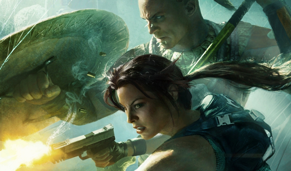 Lara Croft and the Guardian for 1024 x 600 widescreen resolution