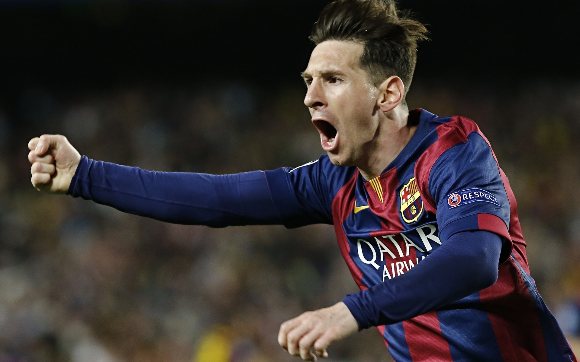 Lionel Messi Celebrating for 1920 x 1200 widescreen resolution