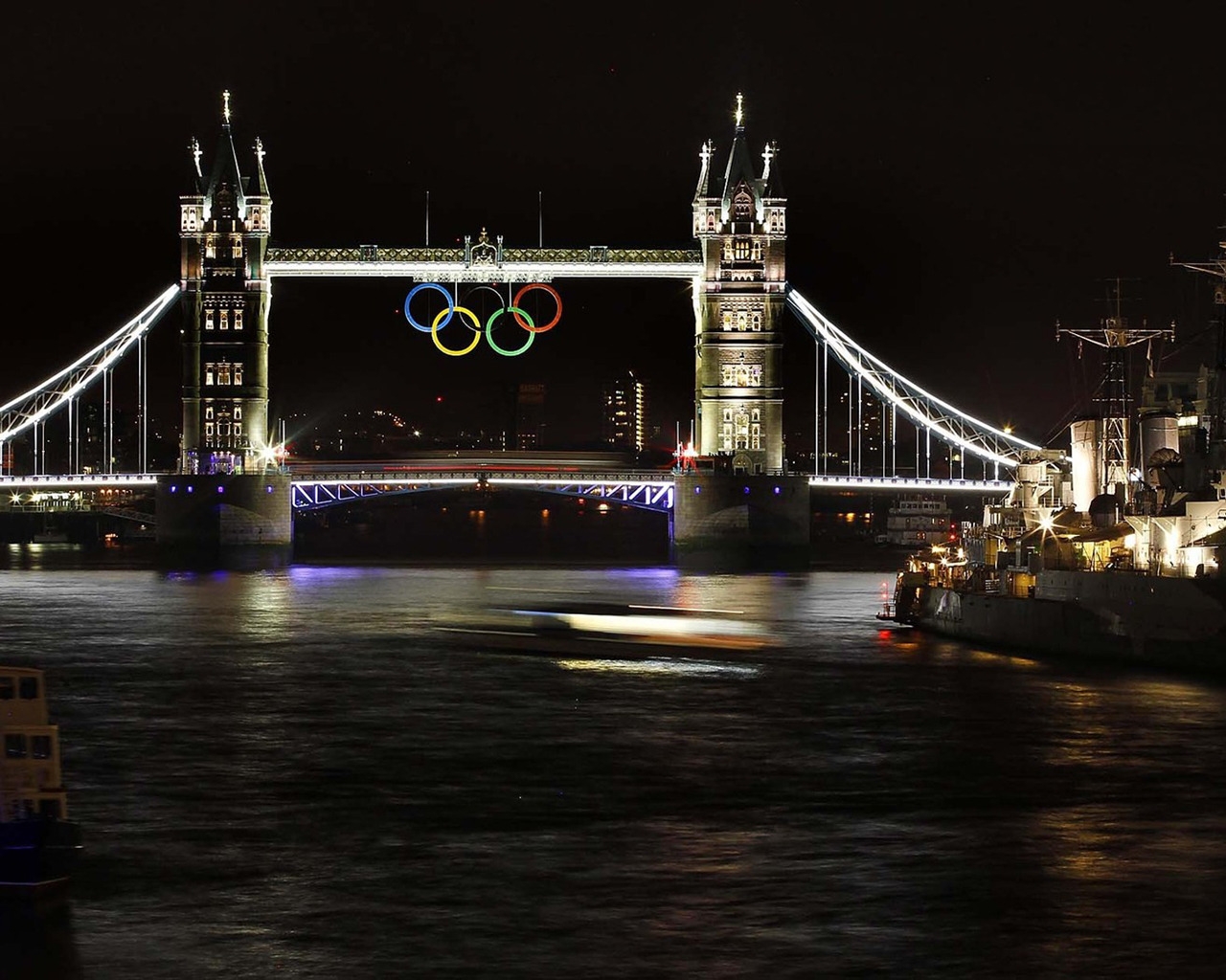 London Bridge at Night 2012 Olympics for 1280 x 1024 resolution