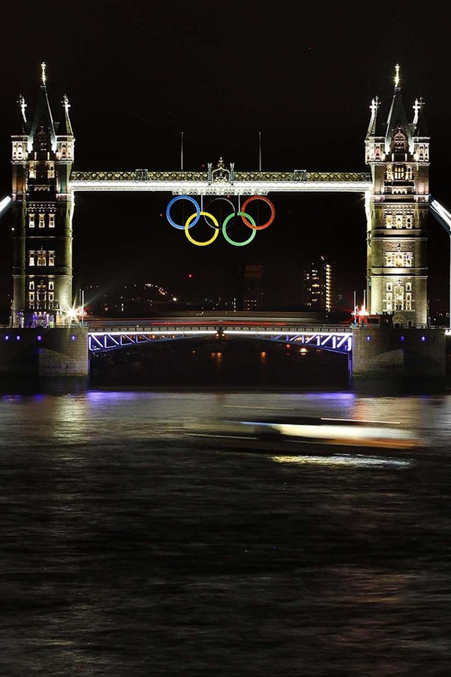 London Bridge at Night 2012 Olympics for 640 x 960 iPhone 4 resolution