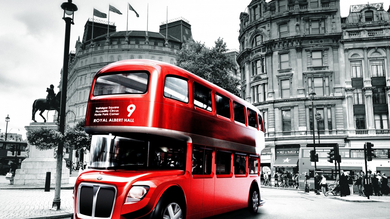 London Bus Design for 1366 x 768 HDTV resolution