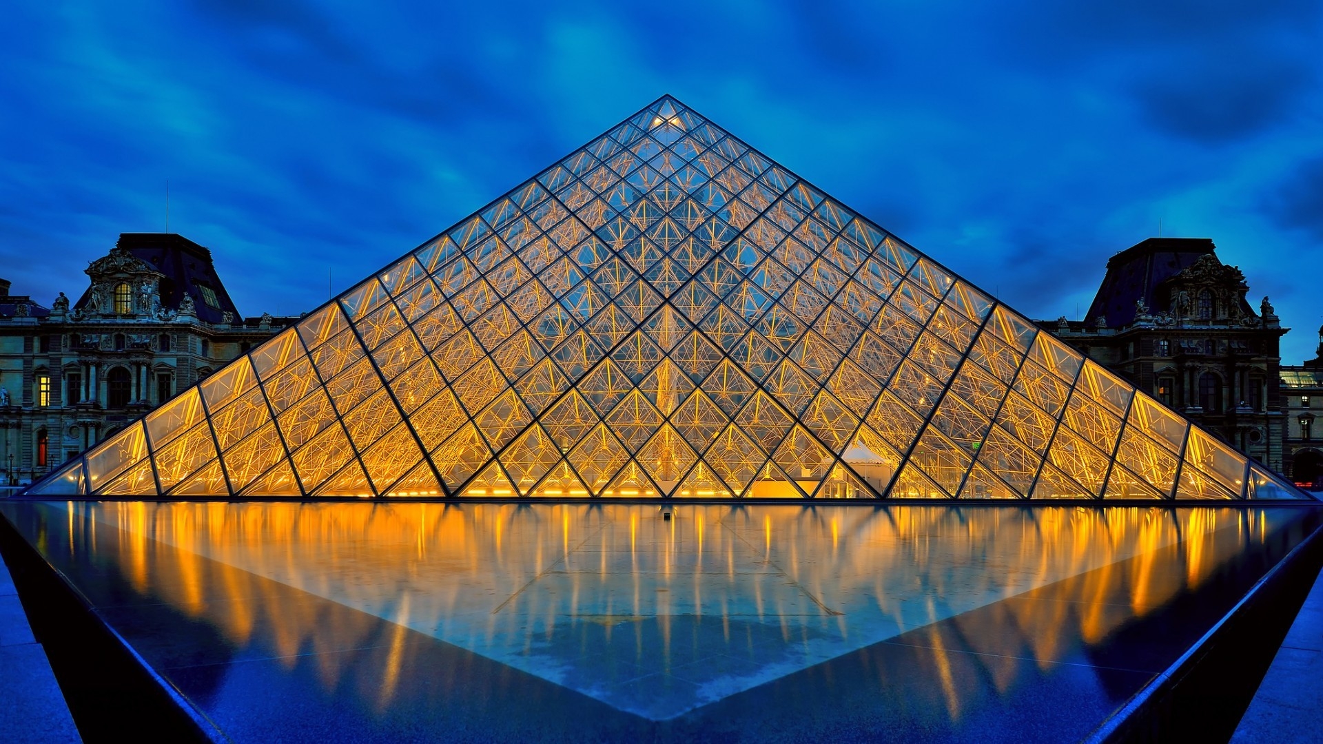 Louvre Museum Pyramid for 1920 x 1080 HDTV 1080p resolution