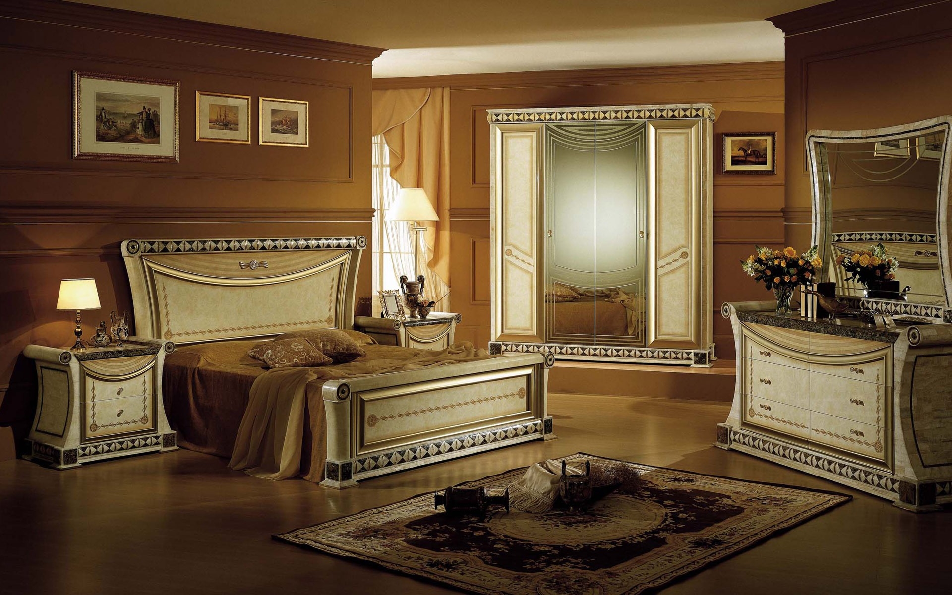 Luxurious bedroom for 1920 x 1200 widescreen resolution
