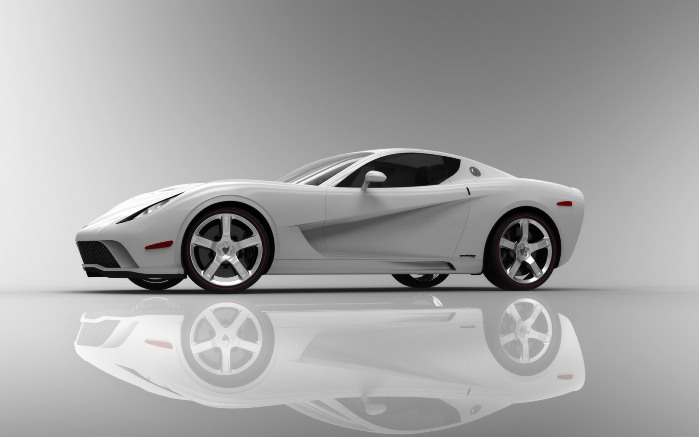 Mallett Corvette Z03 2009 White Front Angle for 1440 x 900 widescreen resolution