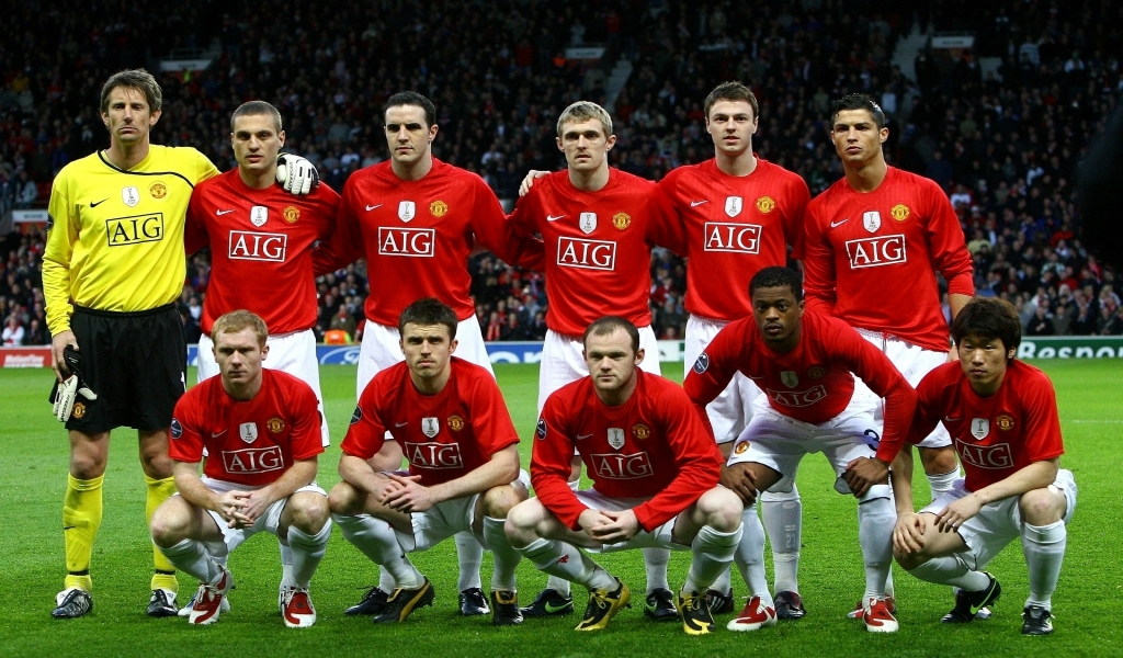 Manchester United Team for 1024 x 600 widescreen resolution