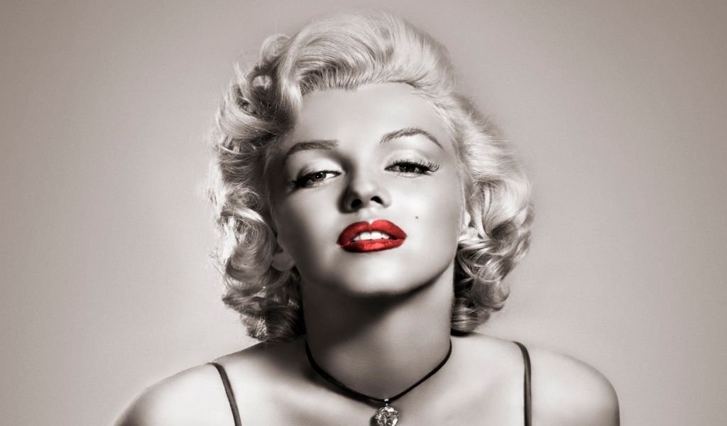 Marilyn Monroe Red Lips for 1024 x 600 widescreen resolution