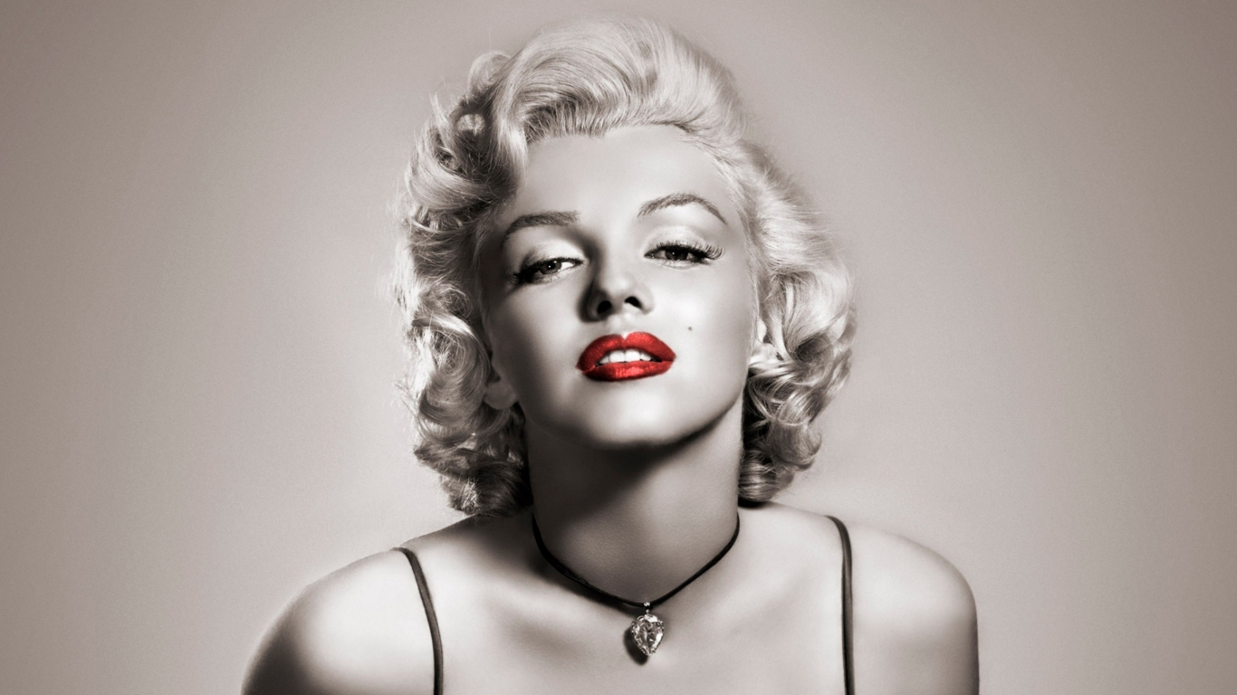 Marilyn Monroe Red Lips for 1366 x 768 HDTV resolution