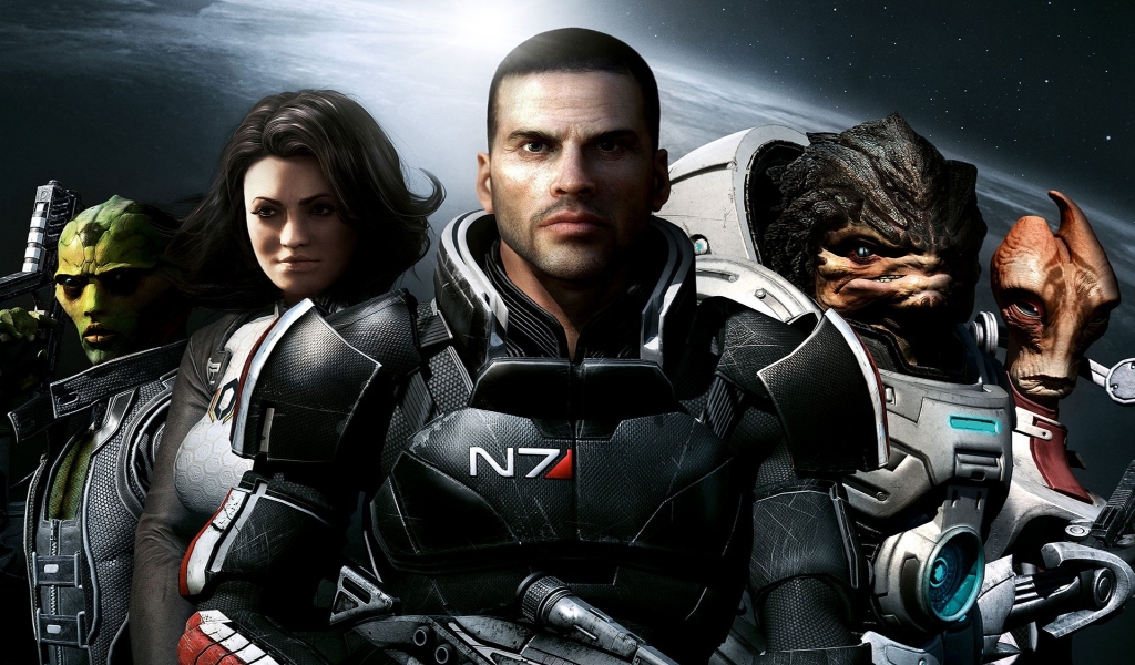 Mass Effect 2 Team for 1024 x 600 widescreen resolution