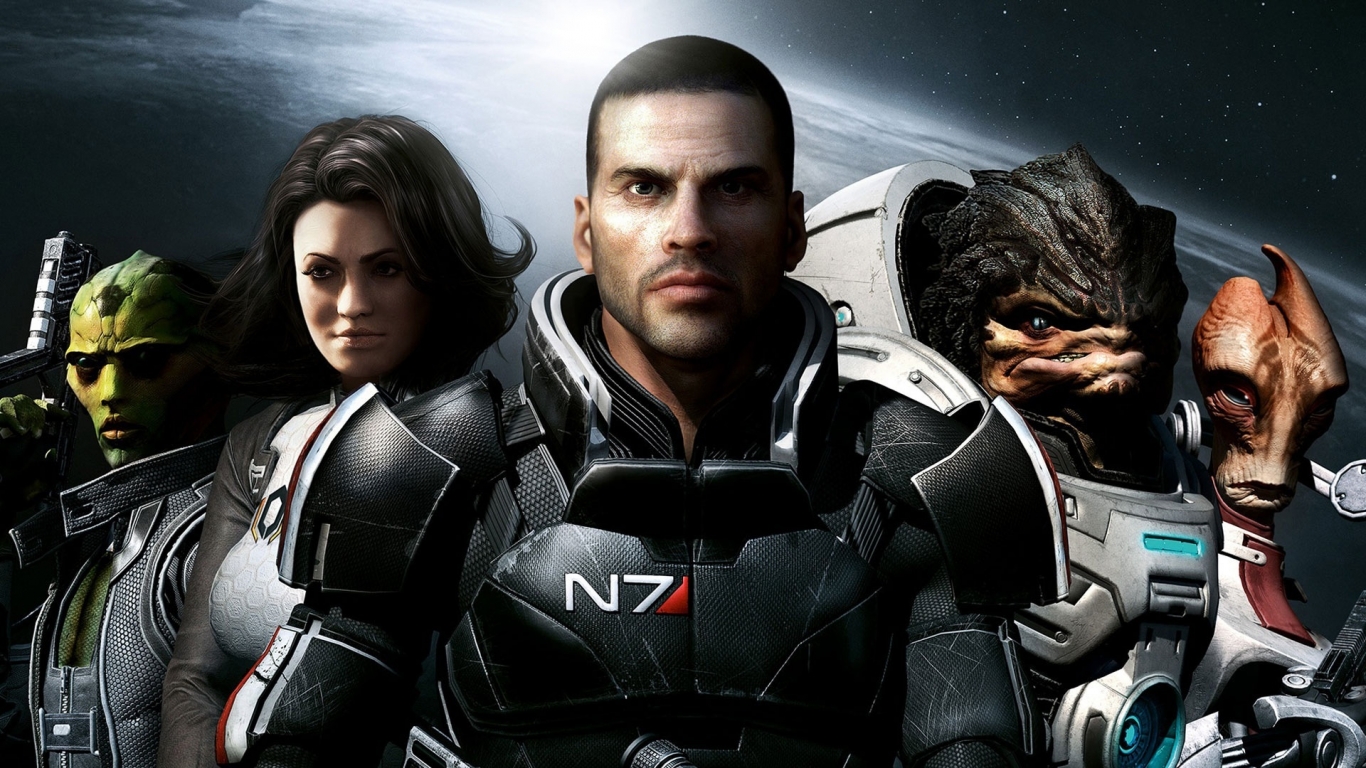 Mass Effect 2 Team for 1366 x 768 HDTV resolution
