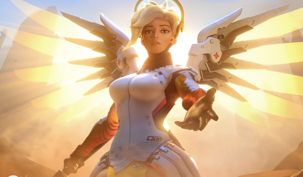 Mercy Overwatch for 1024 x 600 widescreen resolution
