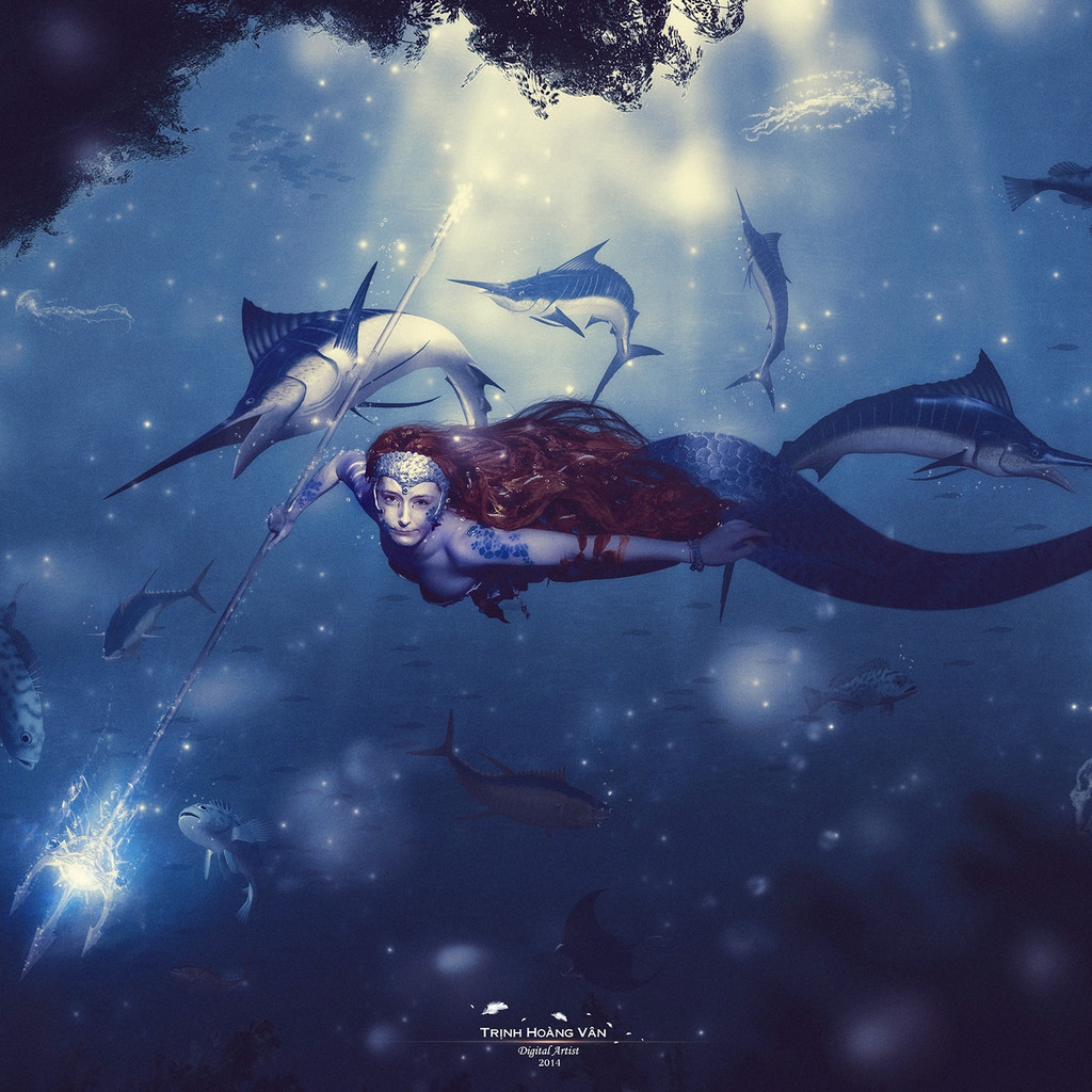 Mermaid Queen for 1024 x 1024 iPad resolution