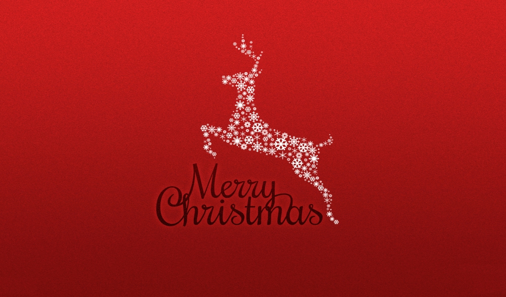 Merry Christmas Red Card for 1024 x 600 widescreen resolution