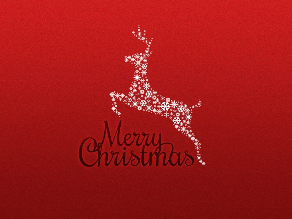 Merry Christmas Red Card for 1024 x 768 resolution