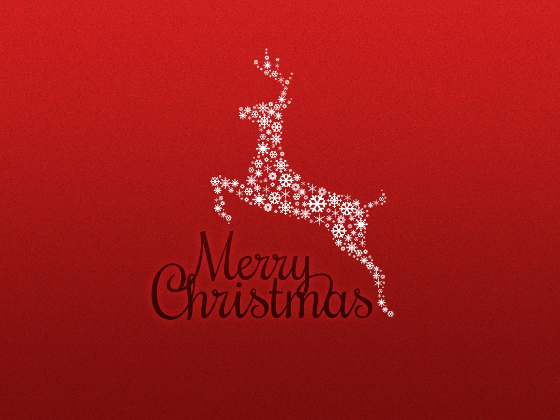 Merry Christmas Red Card for 1152 x 864 resolution