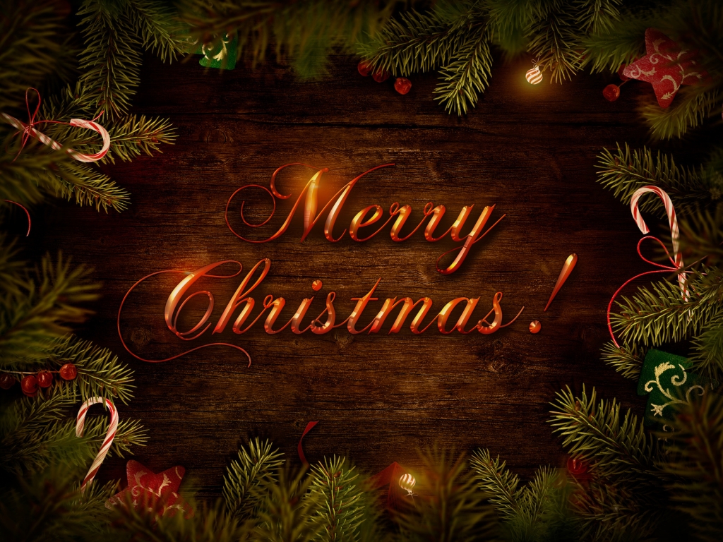 Merry Christmas Wish Decoration for 1024 x 768 resolution