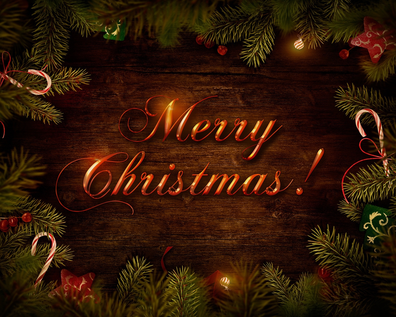 Merry Christmas Wish Decoration for 1280 x 1024 resolution