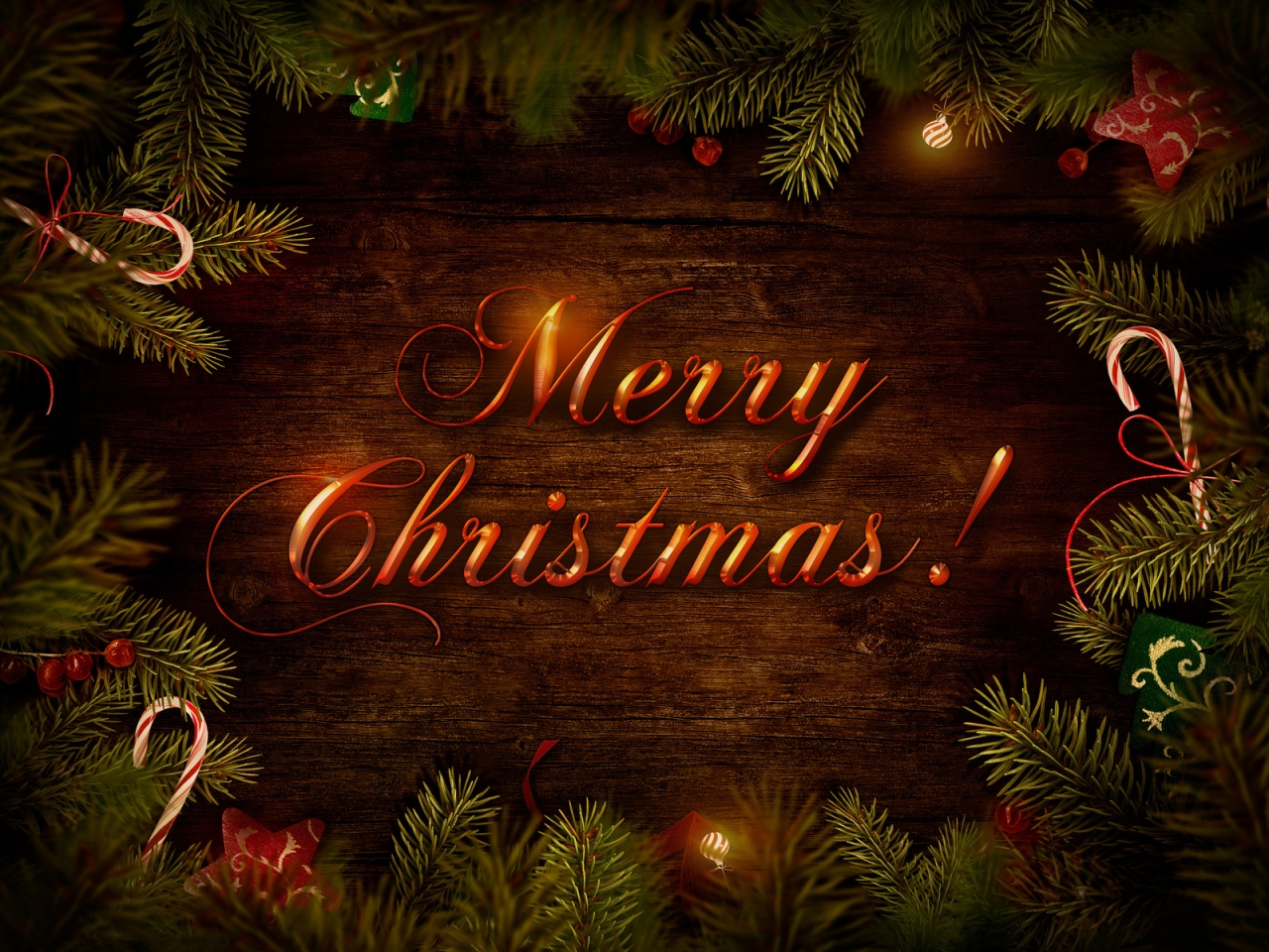 Merry Christmas Wish Decoration for 1280 x 960 resolution