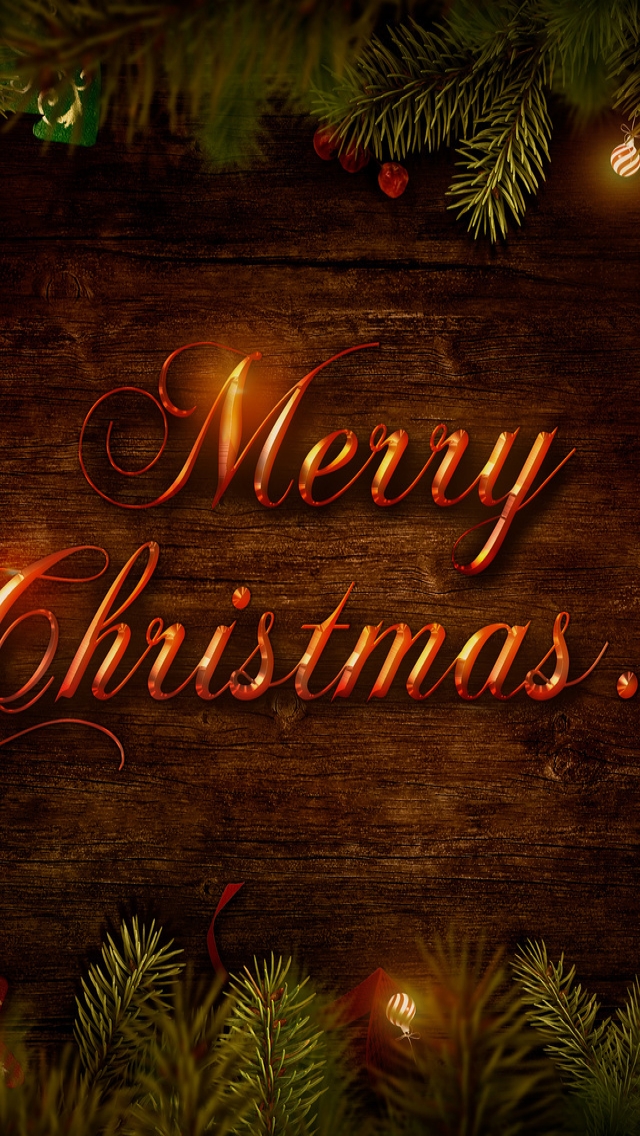 Merry Christmas Wish Decoration for 640 x 1136 iPhone 5 resolution