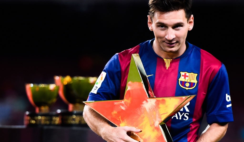 Messi Star Shaped Award for 1024 x 600 widescreen resolution