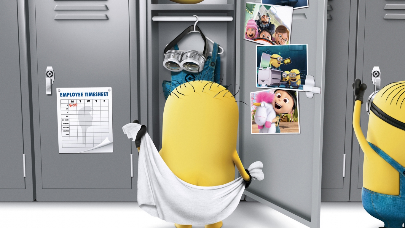 Minion After Shower for 1366 x 768 HDTV resolution