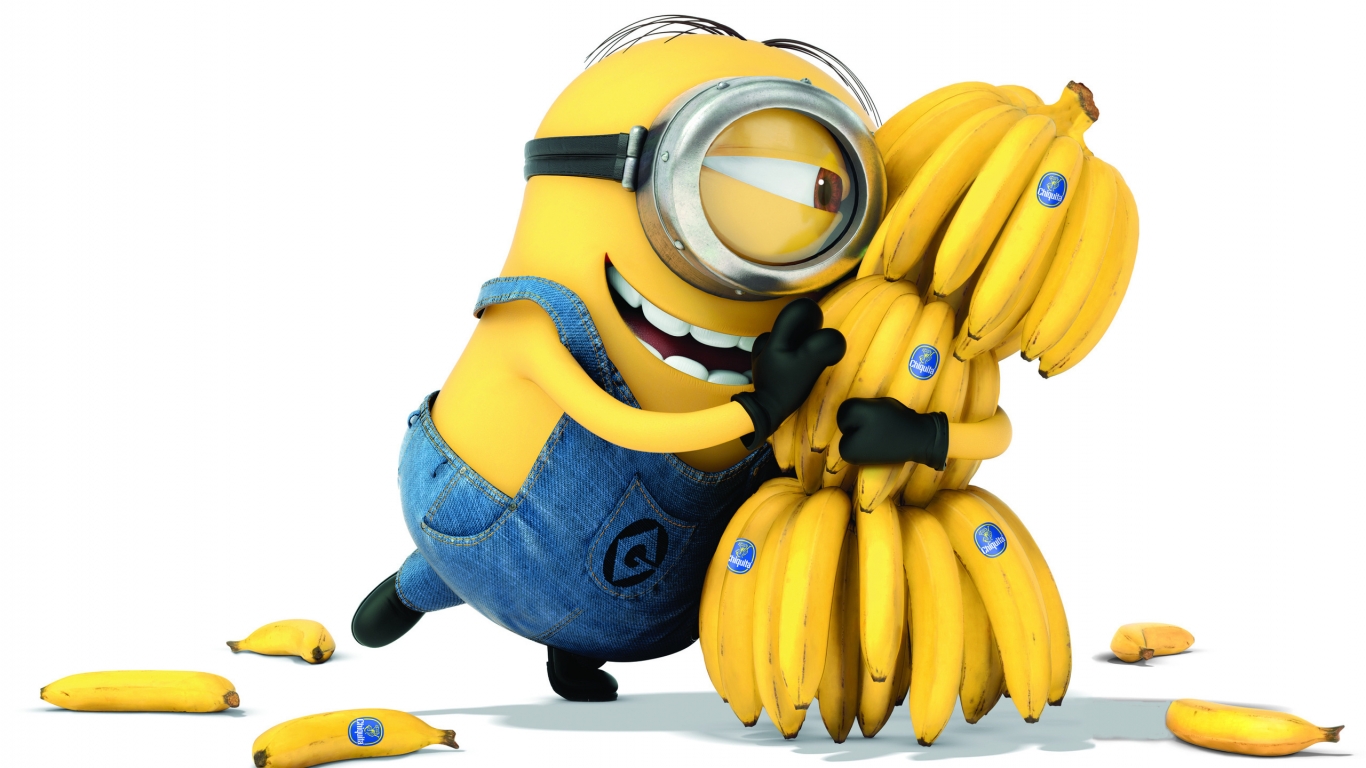 Minion Banana for 1366 x 768 HDTV resolution