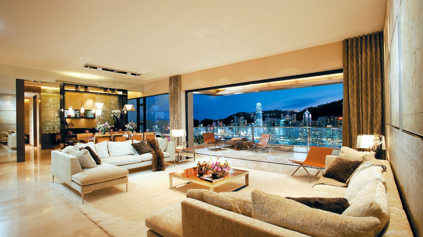 Modern Living Room for 1366 x 768 HDTV resolution