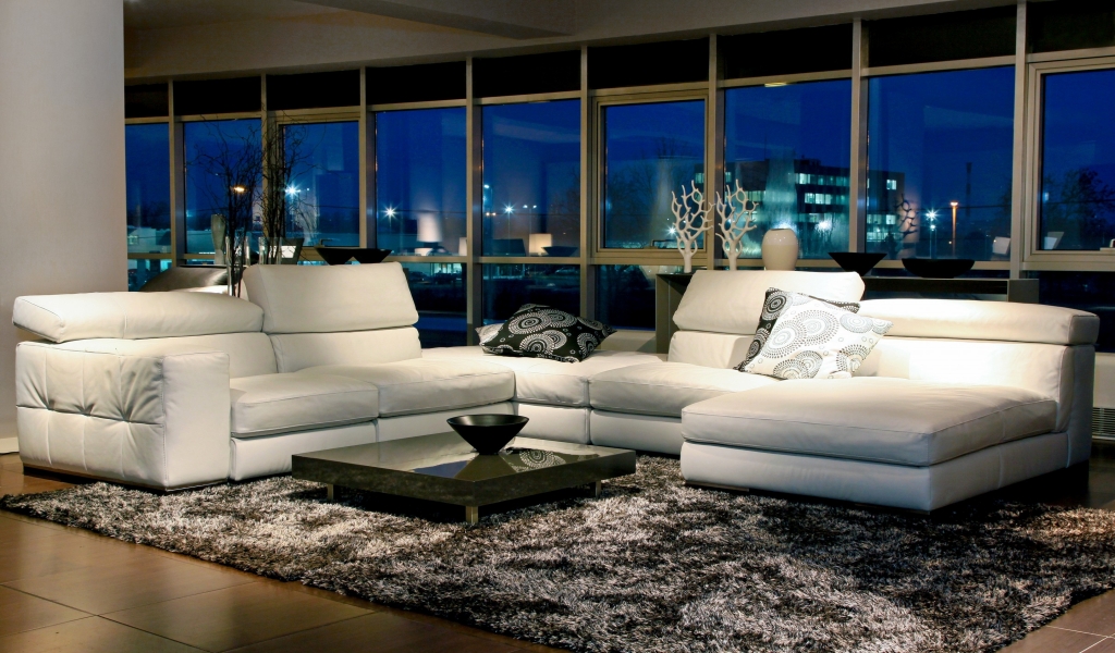 Modern White Sofa for 1024 x 600 widescreen resolution