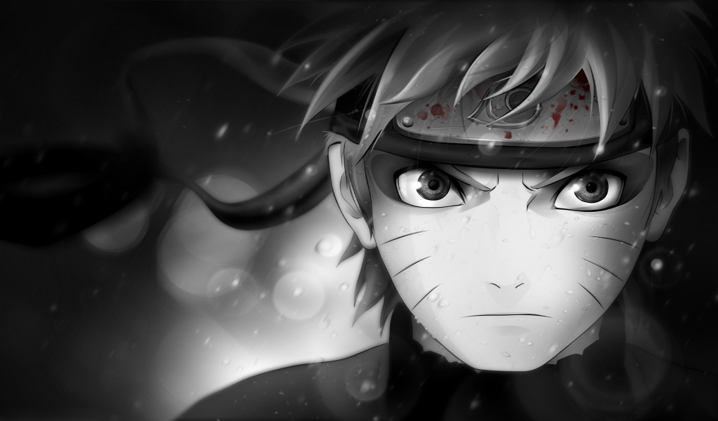 Naruto Blak and White for 1024 x 600 widescreen resolution