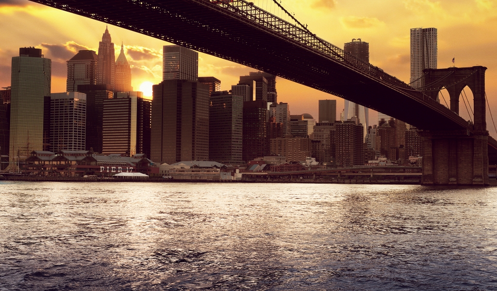 New York Under Bridge for 1024 x 600 widescreen resolution