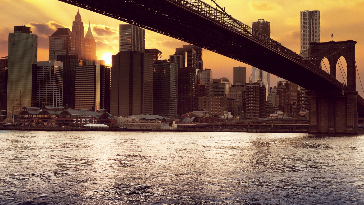 New York Under Bridge for 1536 x 864 HDTV resolution